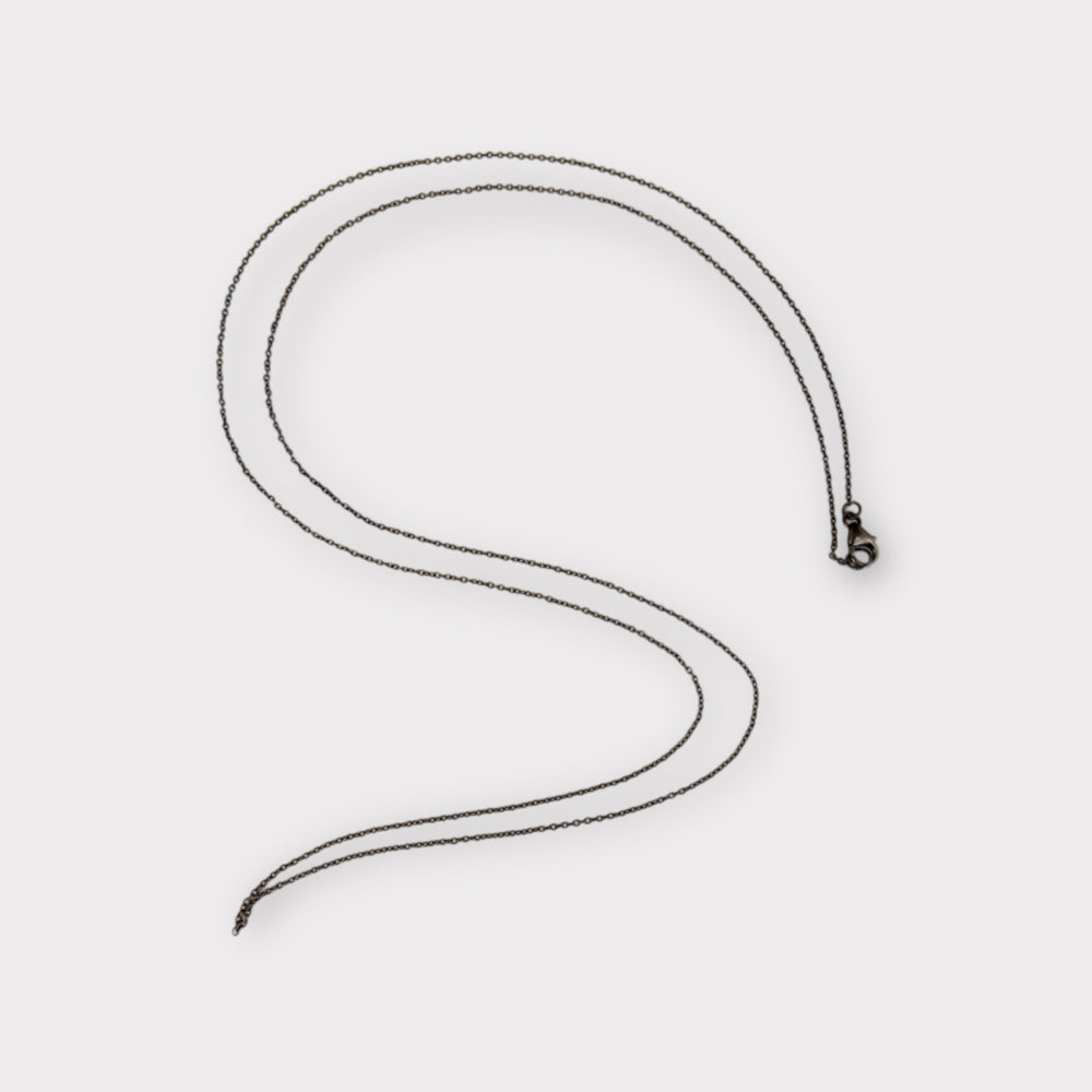 Oxidised Sterling Silver Cable Long Chain for Pendants - Helen Georgio