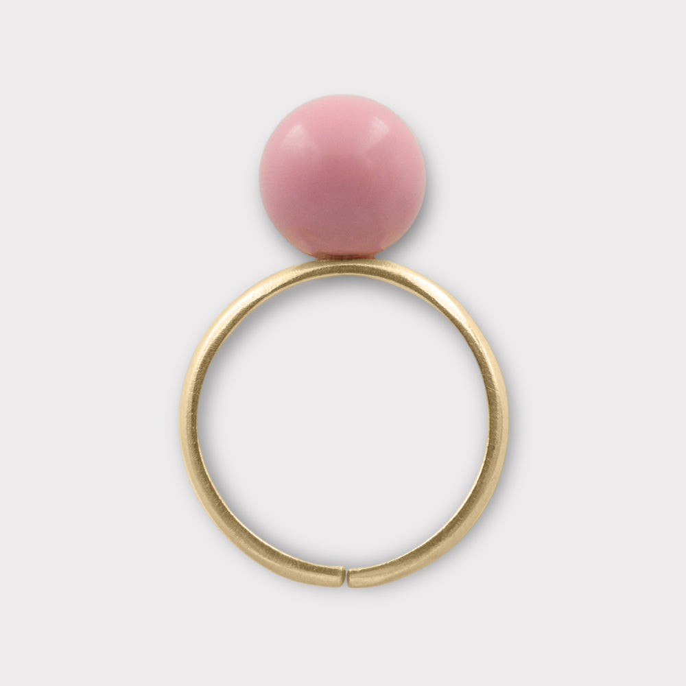 Chloe Pink Coral Adjustable Ring - Helen Georgio