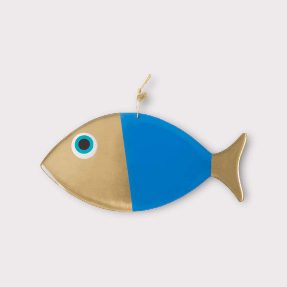 Bord de l’eau, Turquoise Evil Eye Fish Wall Decor - Helen Georgio