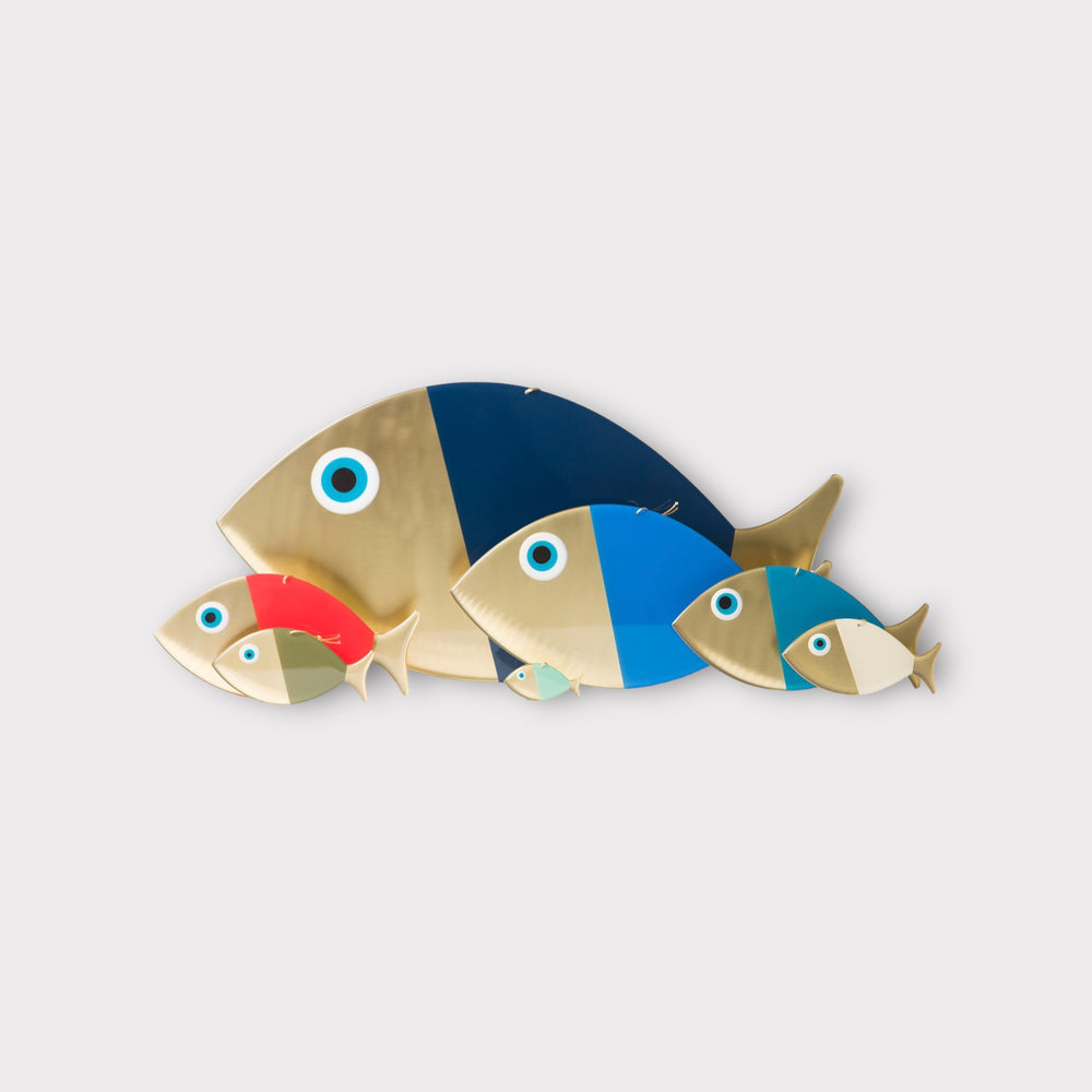 Bord de l’eau, Navy Blue Evil Eye Fish Wall Decor - Helen Georgio