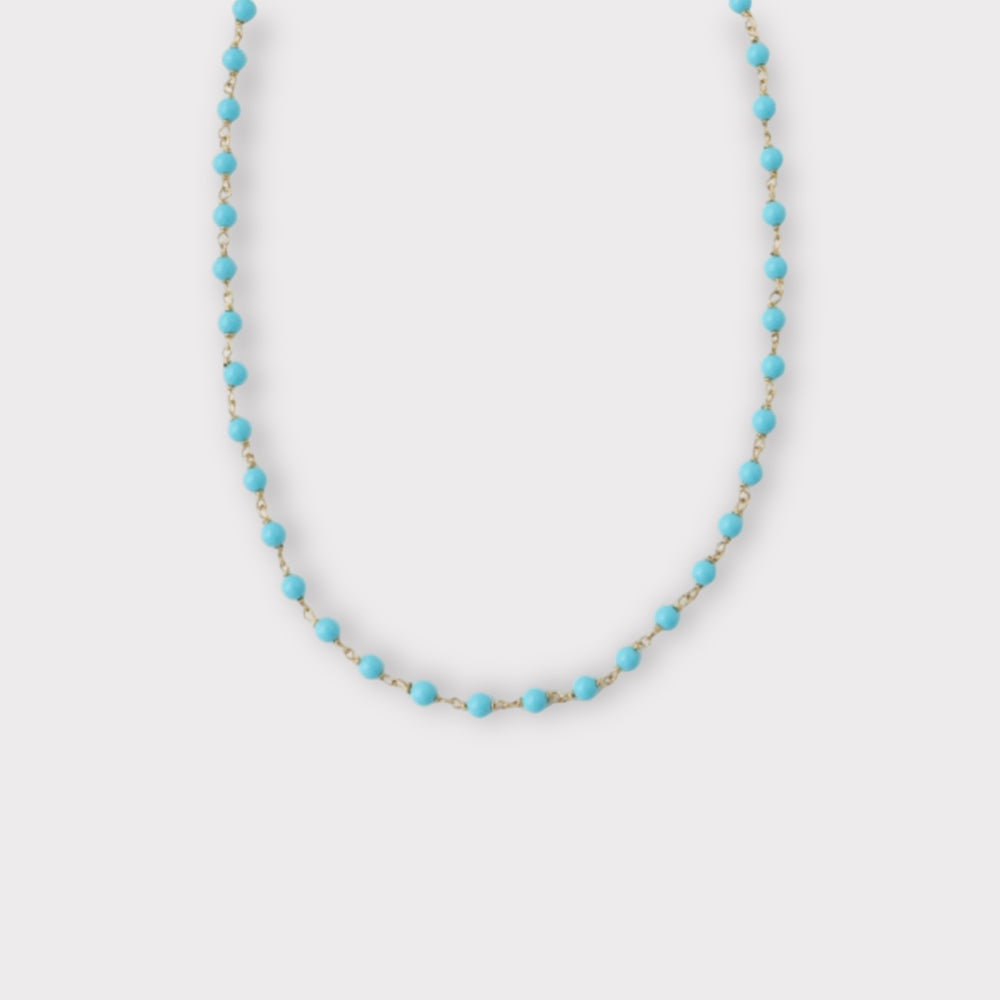 Chloe, Turquoise Beaded Necklace - Helen Georgio