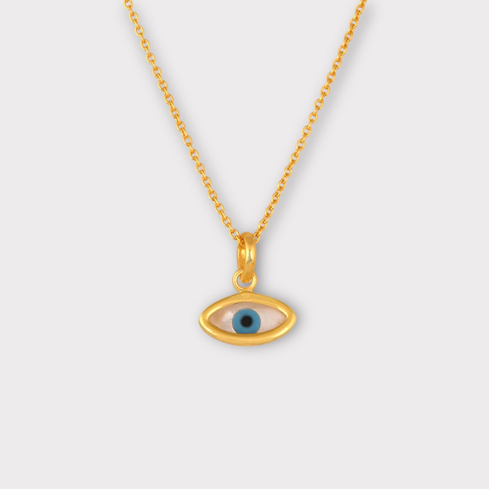 Selene, Mother of Pearl Evil Eye Necklace - Helen Georgio