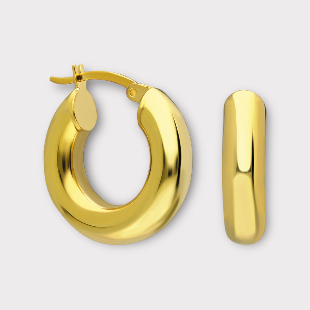 Hoop Statement Earrings in Silver - Helen Georgio