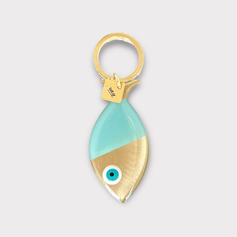 Bord de l’eau , Evil Eye Blue Fish Keychain - Helen Georgio