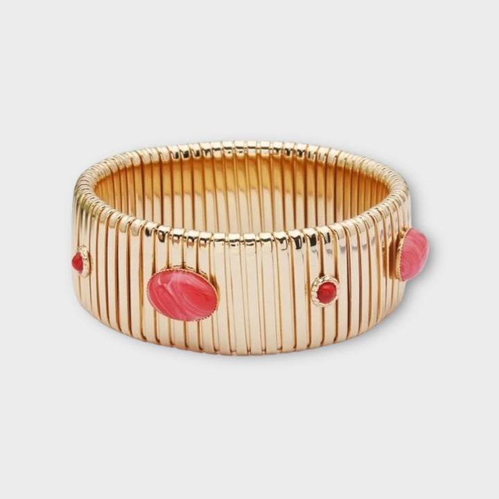 Watermelon Red Wide Bangle Bracelet - Helen Georgio