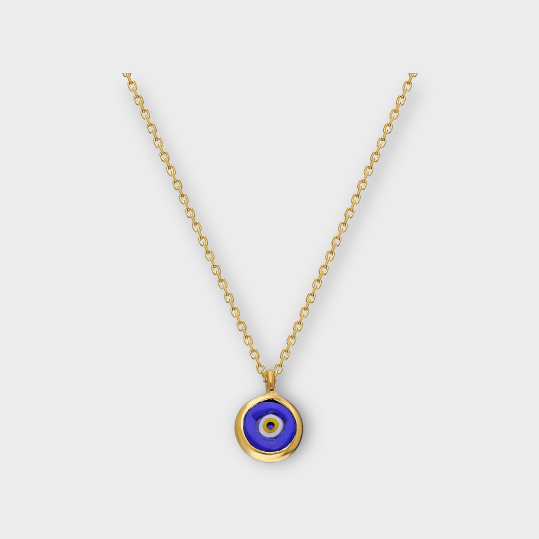 Glow, White Small Evil Eye Necklace - Helen Georgio