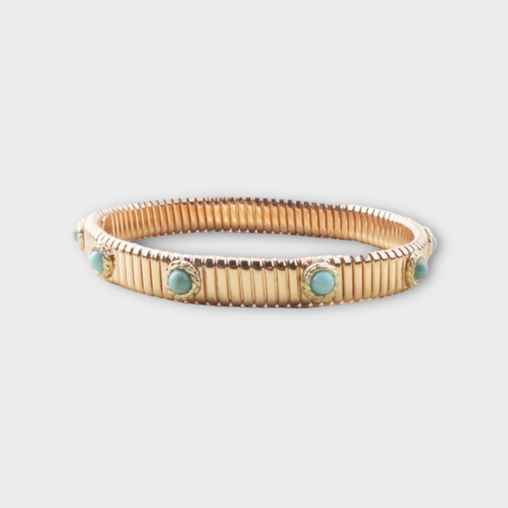 Turquoise thin Bangle Bracelet - Helen Georgio