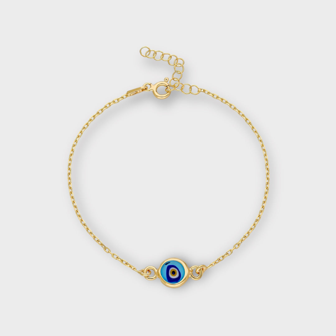 Handmade Small Blue Evil Eye Charm Bracelet