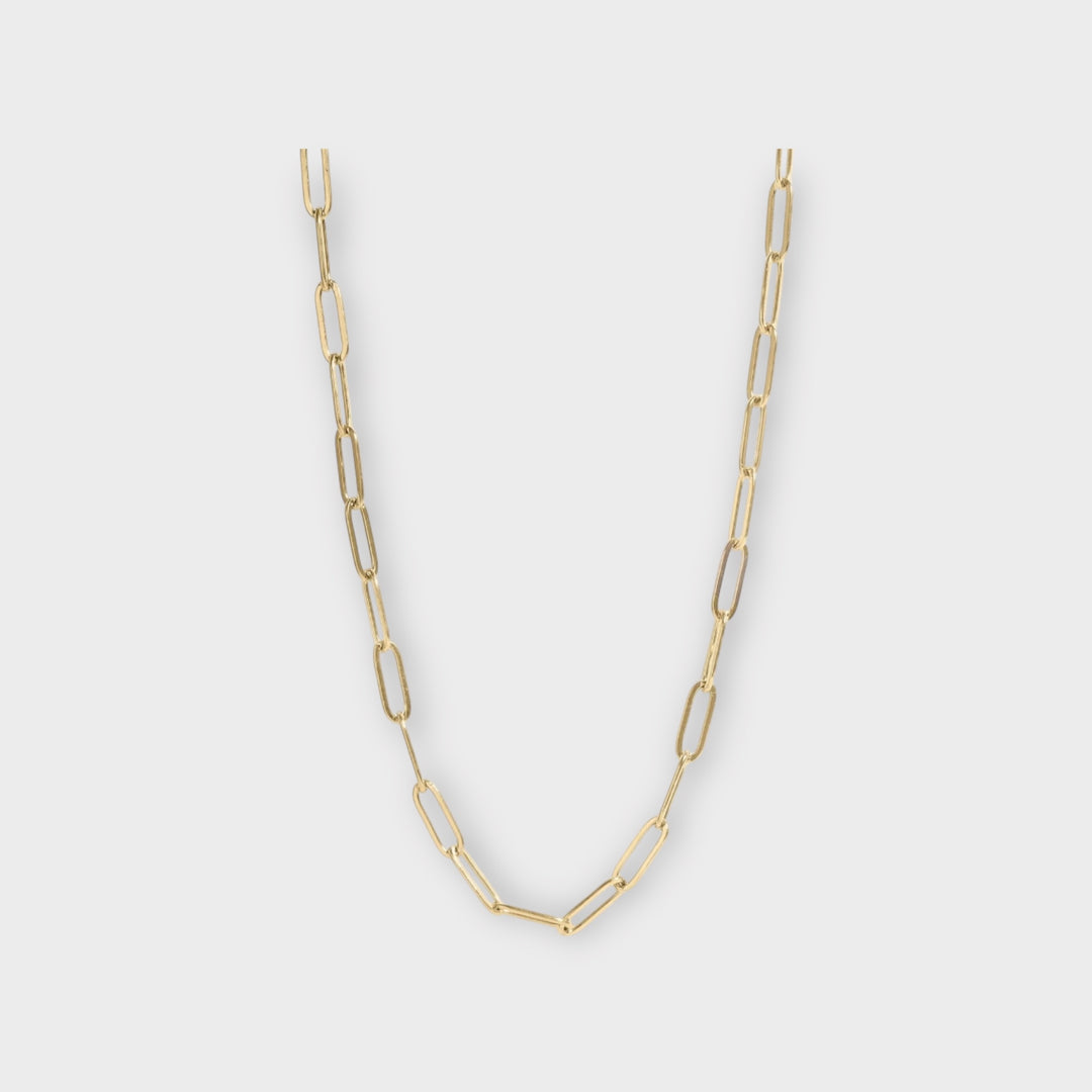 18k Gold Plated Paper Clip Chain