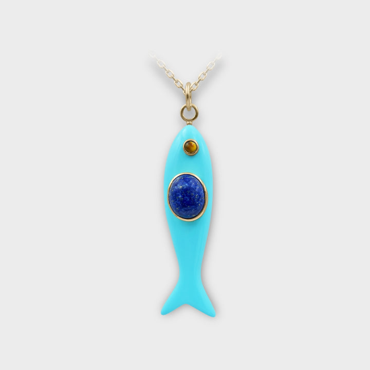 Nerida Fish Necklace · Turquoise