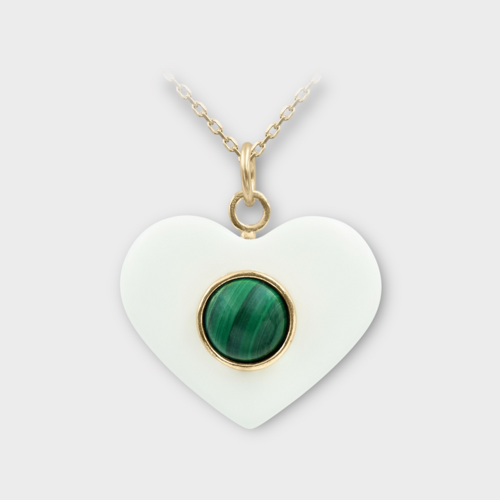 Amor Heart Necklace – Malachite