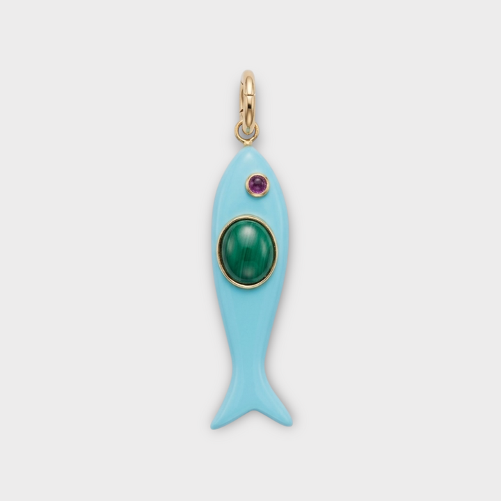 Nerida Fish Necklace · Turquoise
